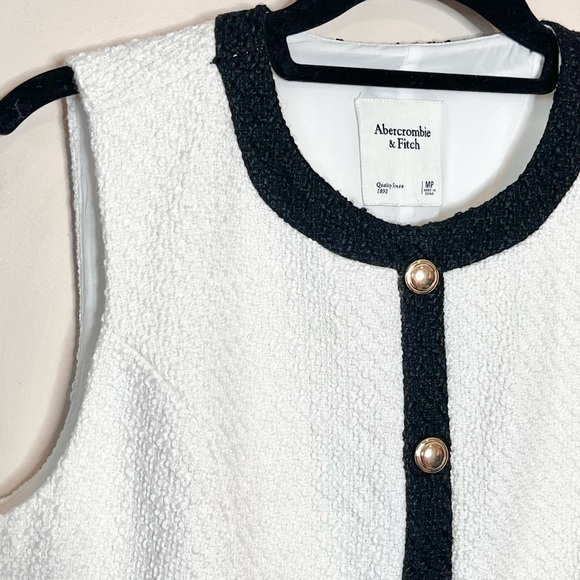 ABERCROMBIE & FITCH Mara Tweed Sleeveless Vest Button-Front Mini Dress Size MP - Picture 4 of 7